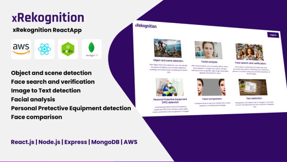 xRekognition AWS Amazon Rekognition - AI / ML Face Search, Image Analysis and Image Recognition    