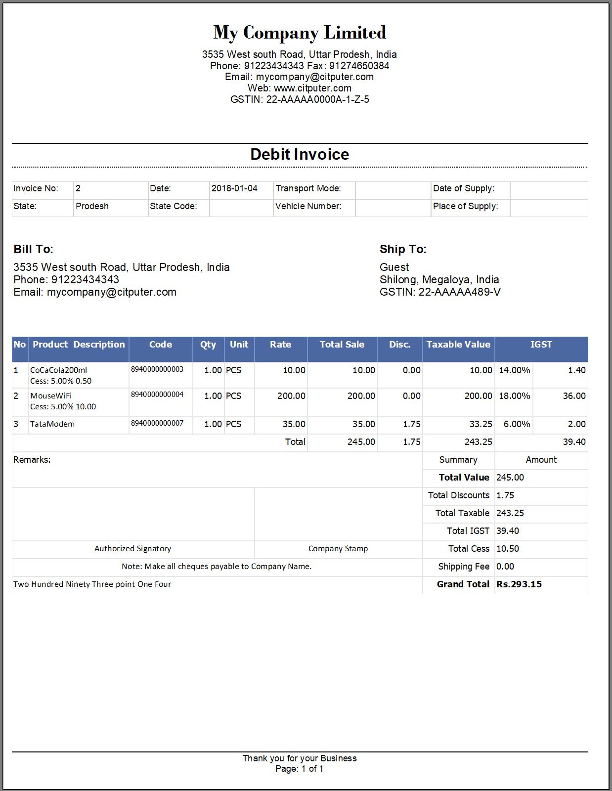 GST Billing System POS - Invoice Manager - 1