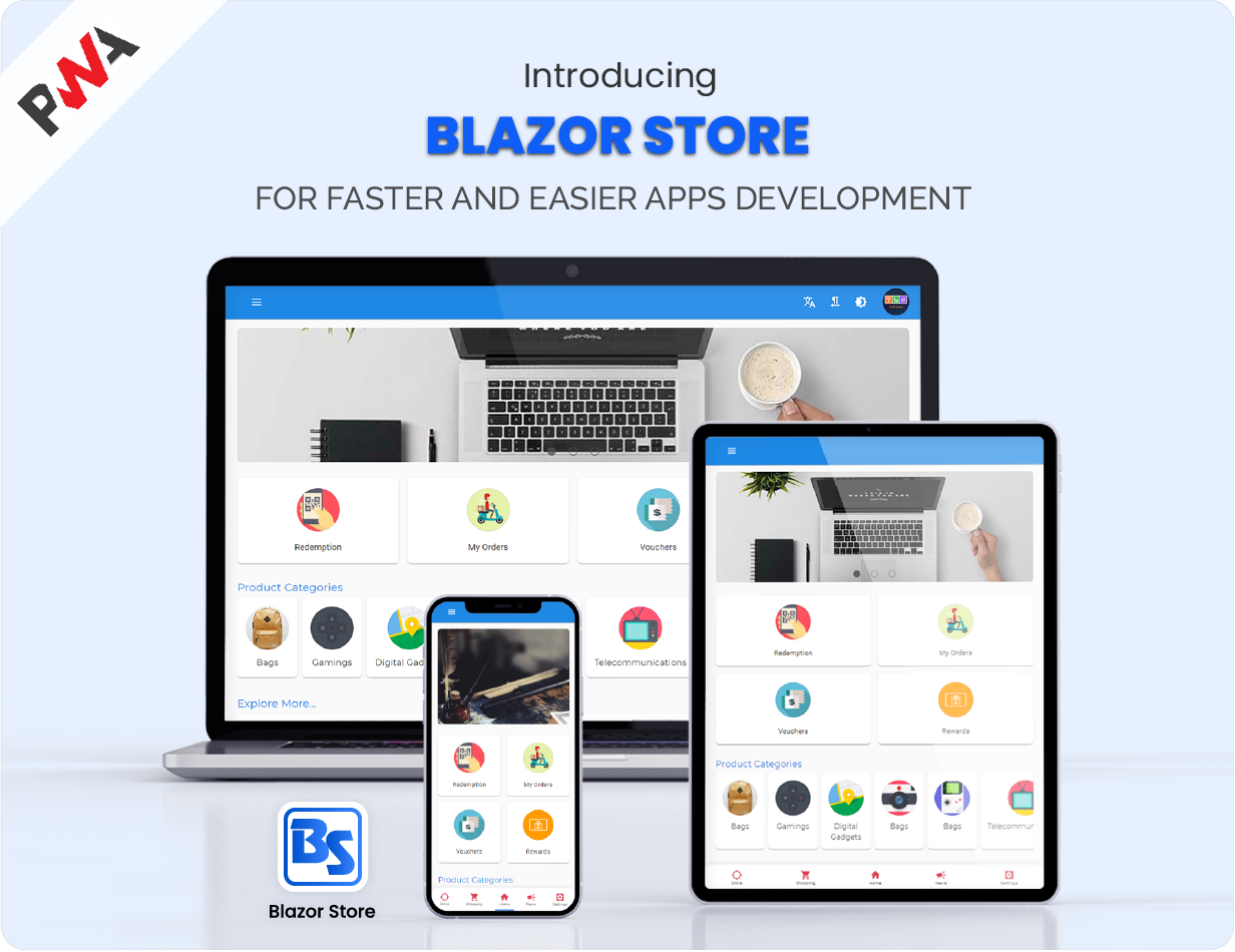 Blazor Store - Mobile PWA and Site Templates with Powerful Built-in Functions - 2