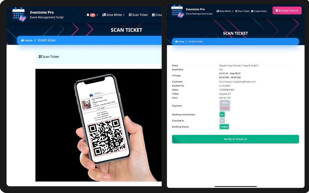 eventmie-Integrated Ticket Scanner