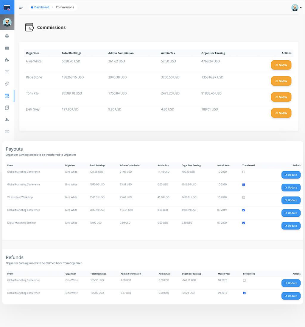 eventmie-Revenue & Commission