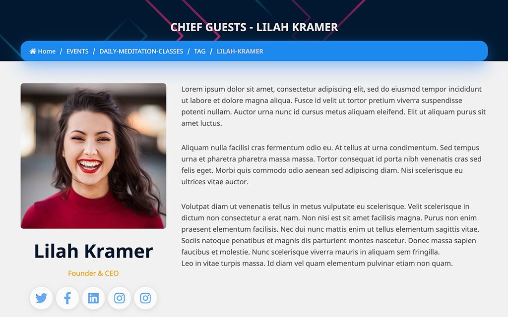 eventmie-Event Speaker Profiles