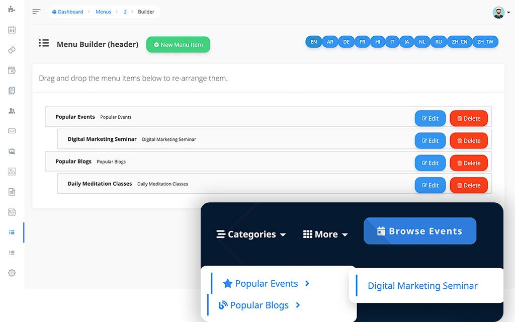 eventmie-Add Pages & Blog Posts