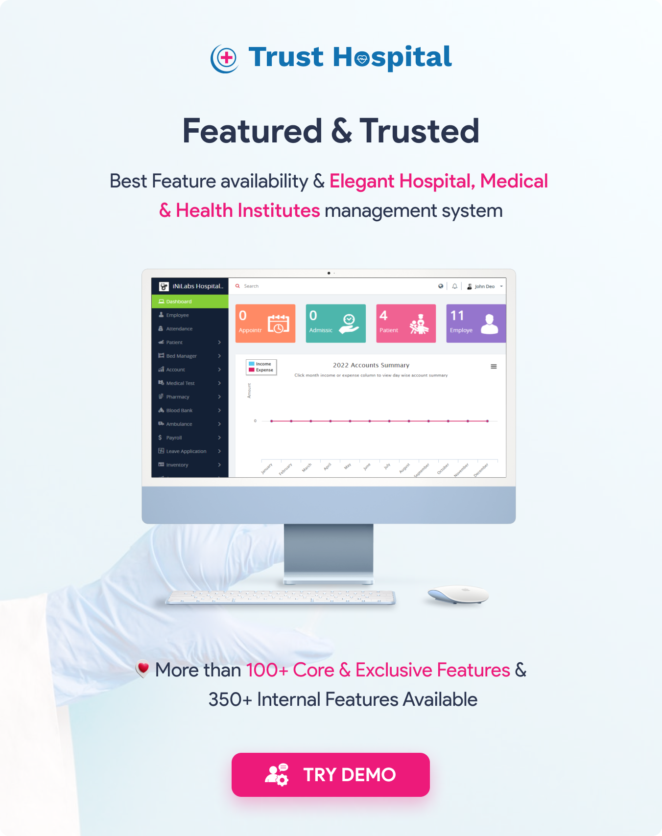 Trust Hospital Management System Try Demo