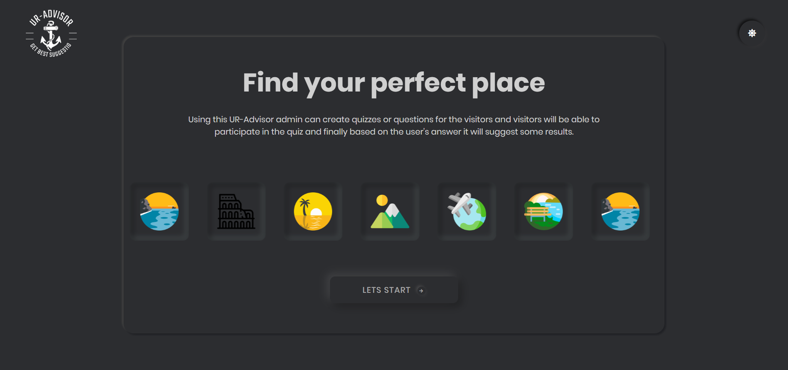 Dark Landing page