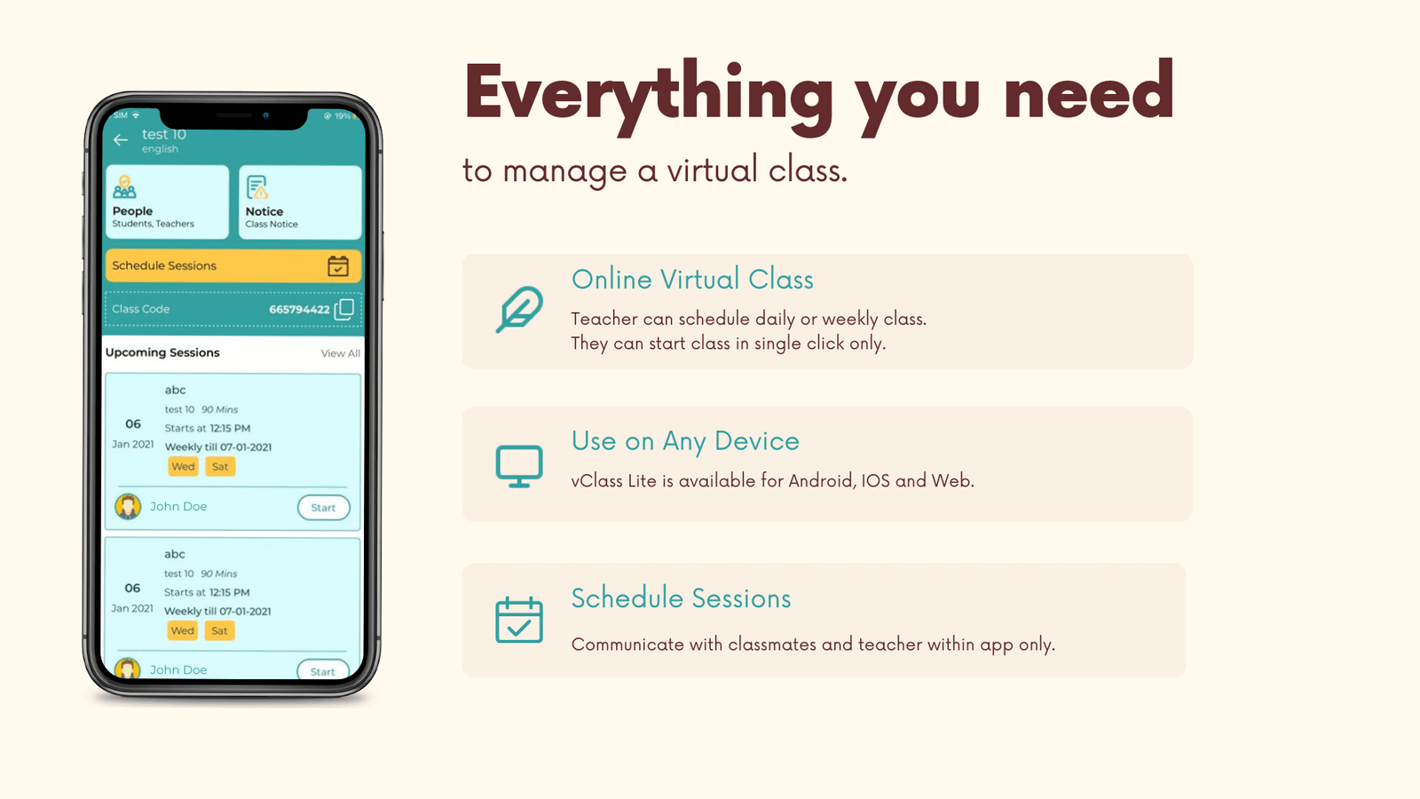 vClass Lite - Virtual Online Live Classroom Android App - 3