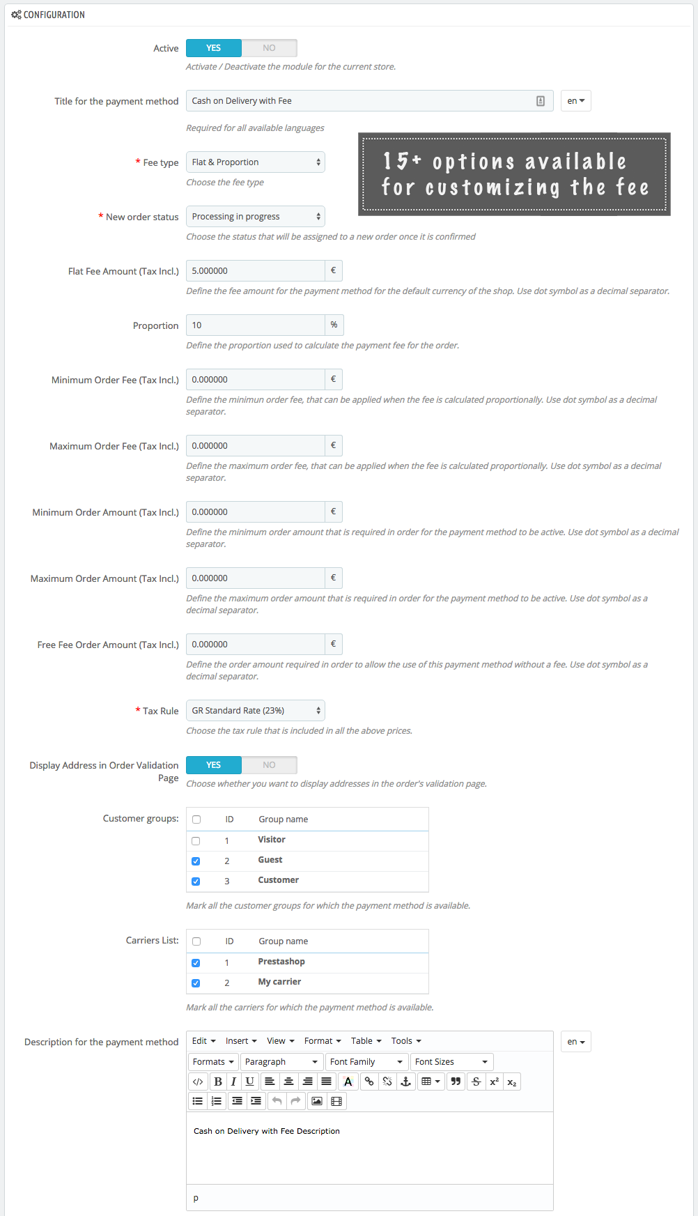 Cash On Delivery With Fee for Prestashop - 5