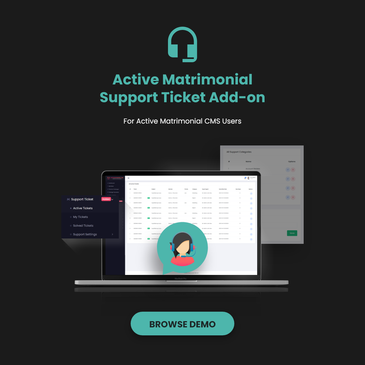 Active Matrimonial Support Ticket add-on - 1