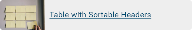HTML Table with sortable headers