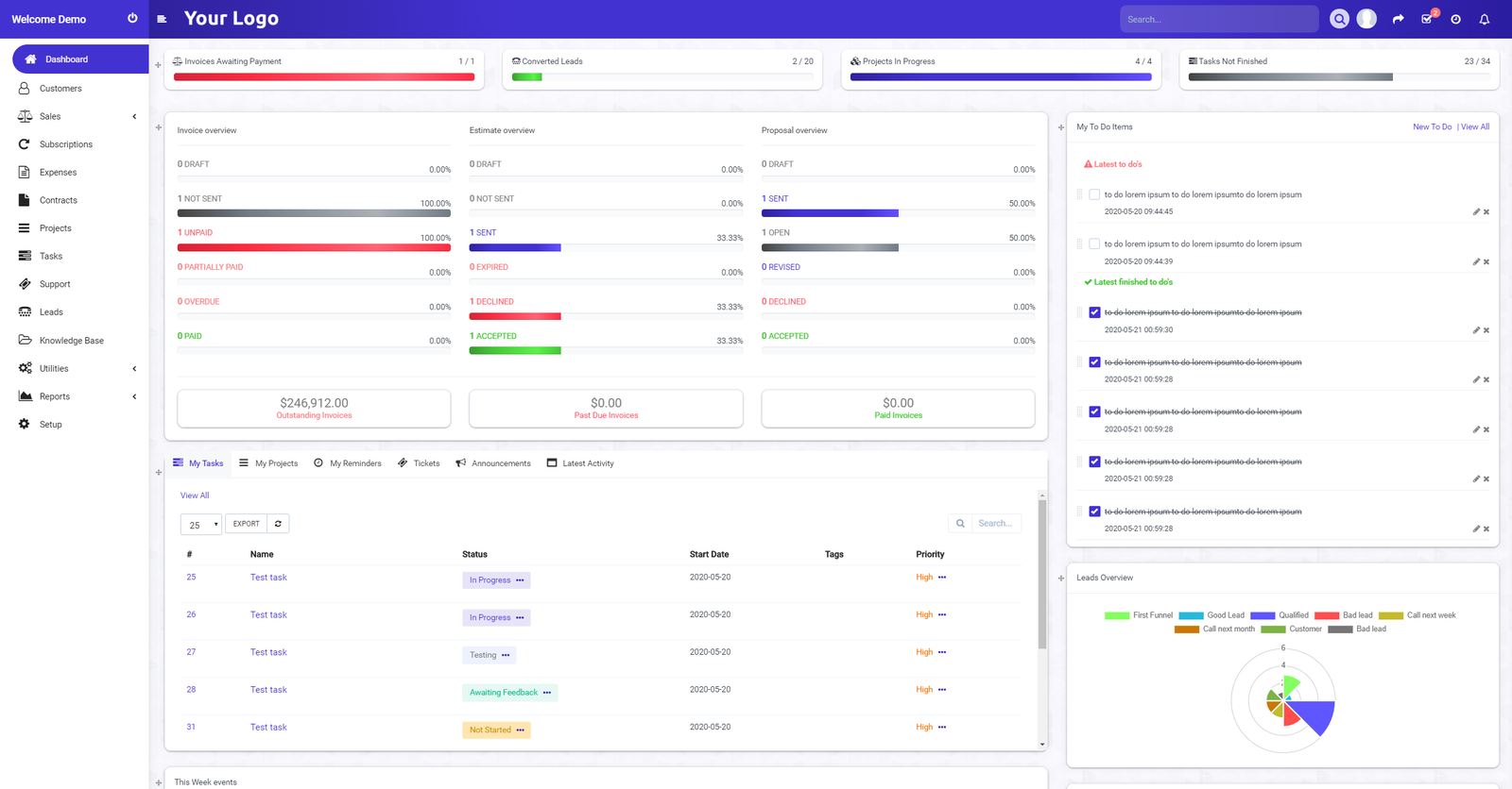 Ultimate Purple Theme for Perfex CRM