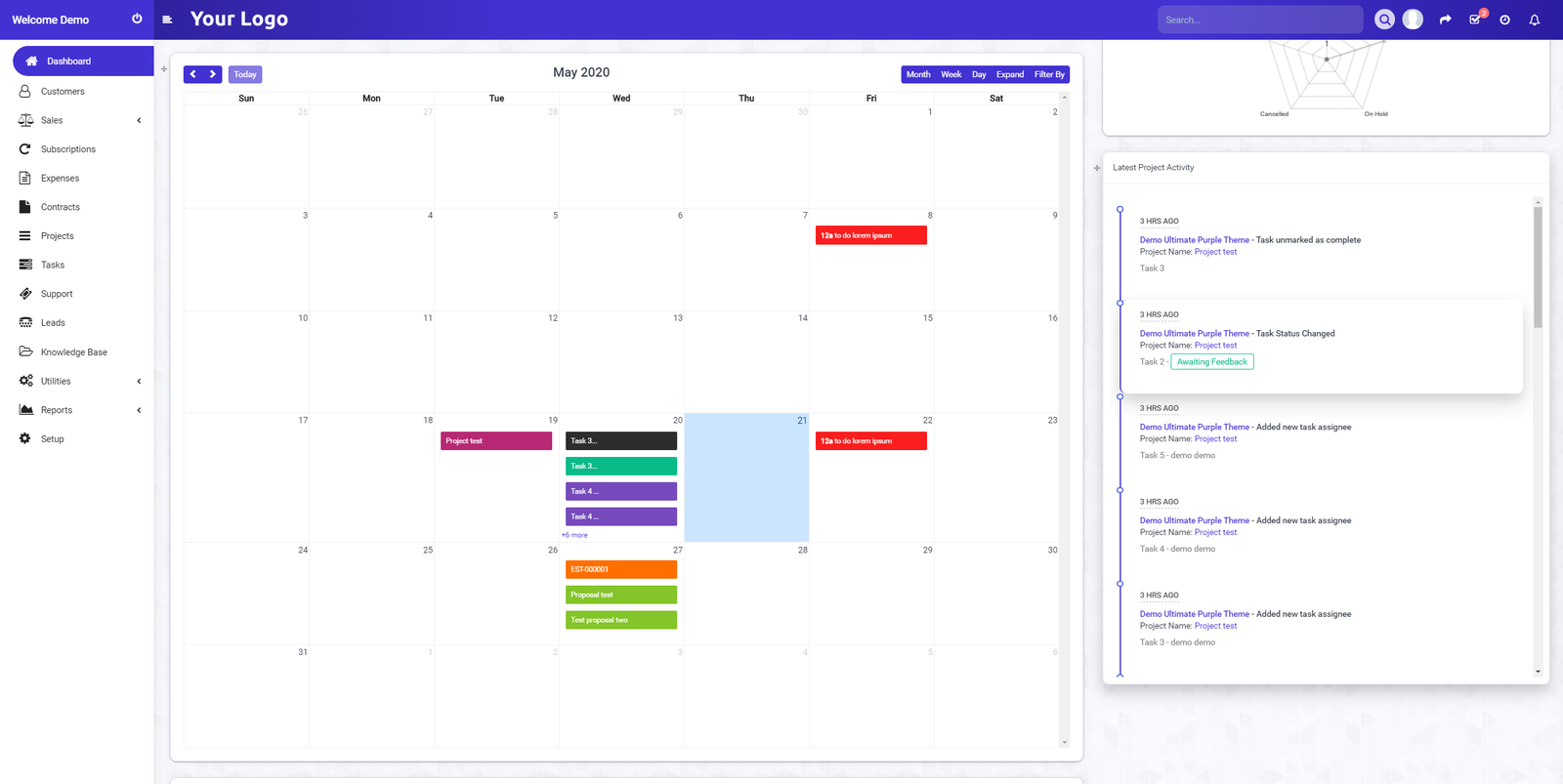 Ultimate Purple Theme for Perfex CRM