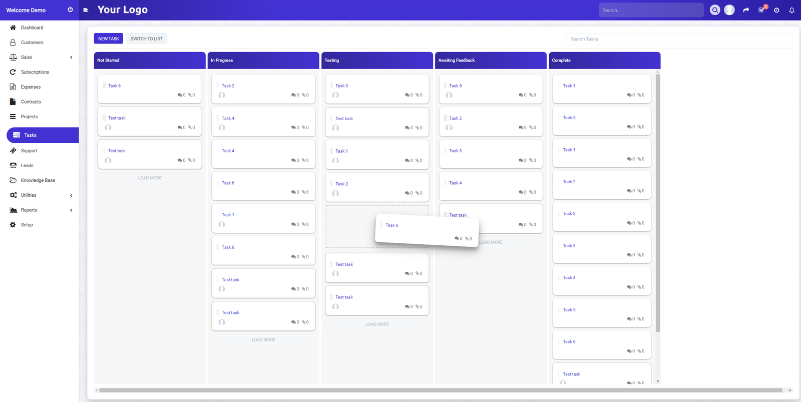 Ultimate Purple Theme for Perfex CRM
