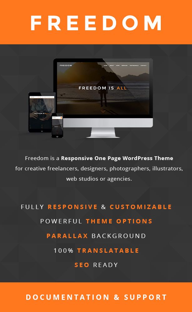 Freedom - Responsive One Page WordPress Theme