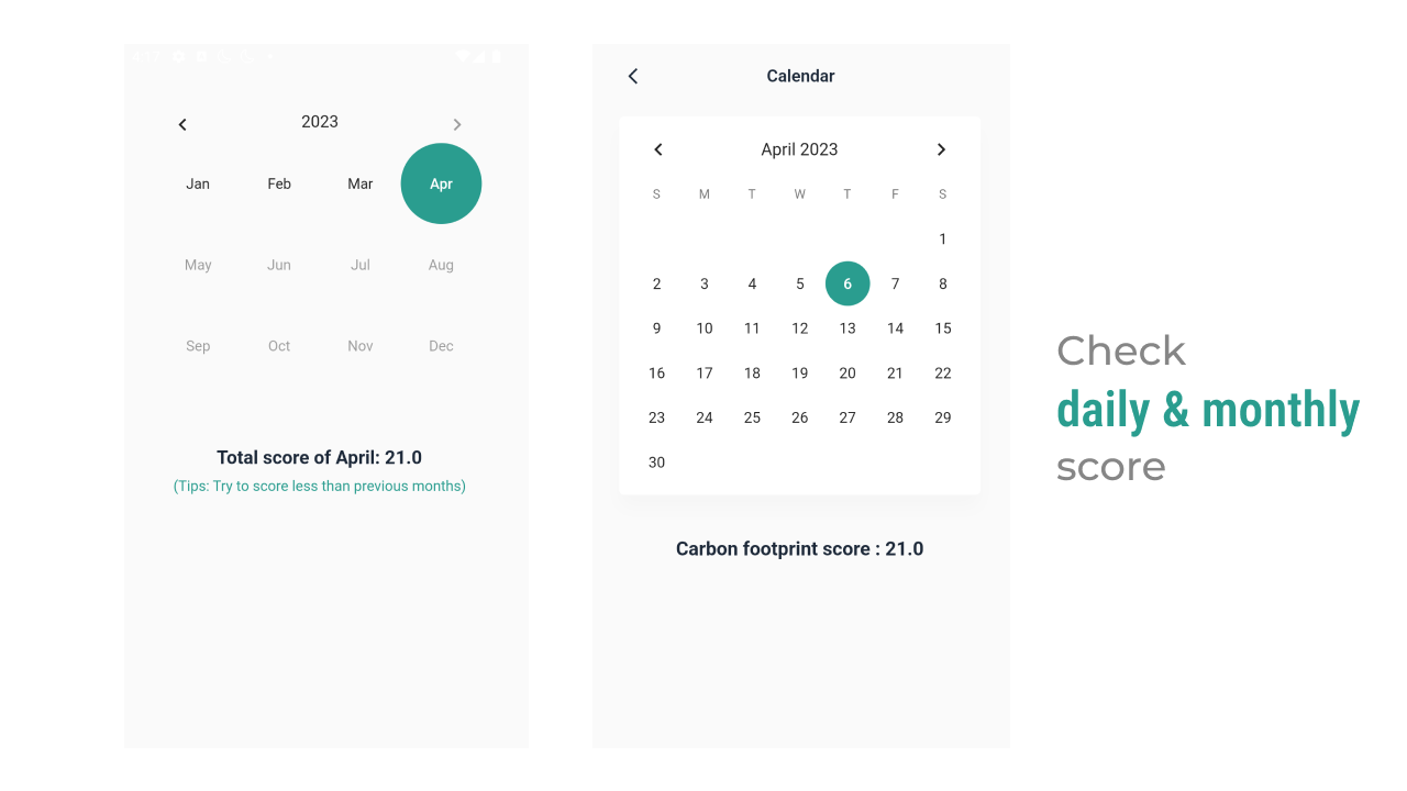 Carbon footprint tracker flutter app - android ios - 4