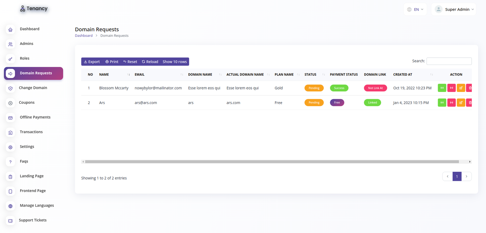 Tenancy - Domains, Database, Users, Role, Permissions & Settings - 4