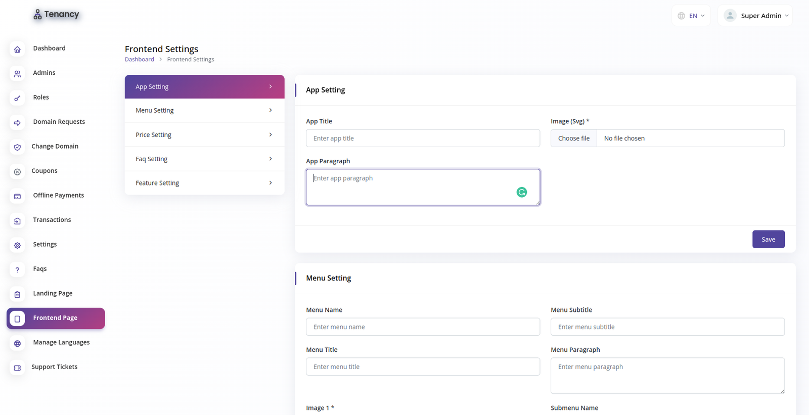 Tenancy - Domains, Database, Users, Role, Permissions & Settings - 6