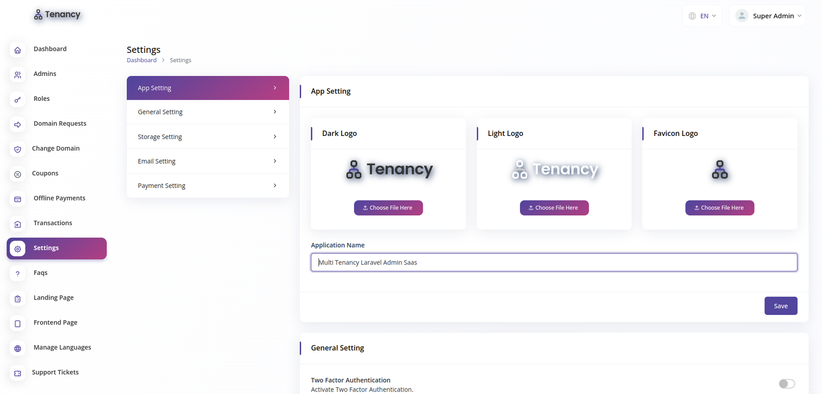 Tenancy - Domains, Database, Users, Role, Permissions & Settings - 7