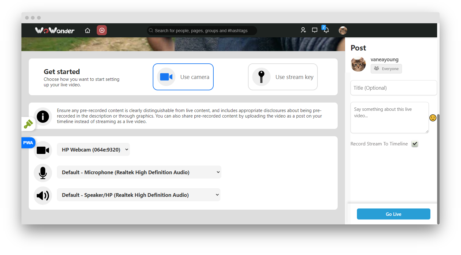 Live Stream plugin WebRTC & RTMP for Wowonder & Sngine Social Network & Playtube - 47