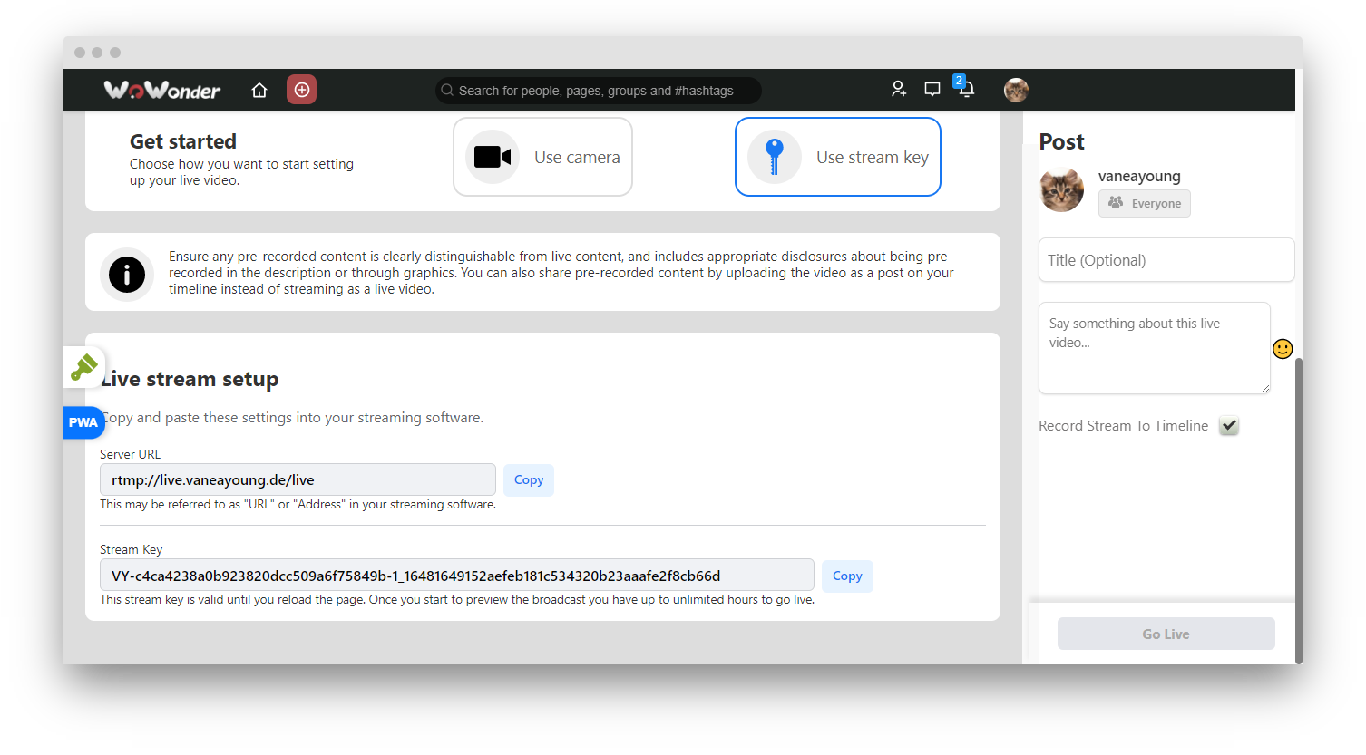 Live Stream plugin WebRTC & RTMP for Wowonder & Sngine Social Network & Playtube - 48