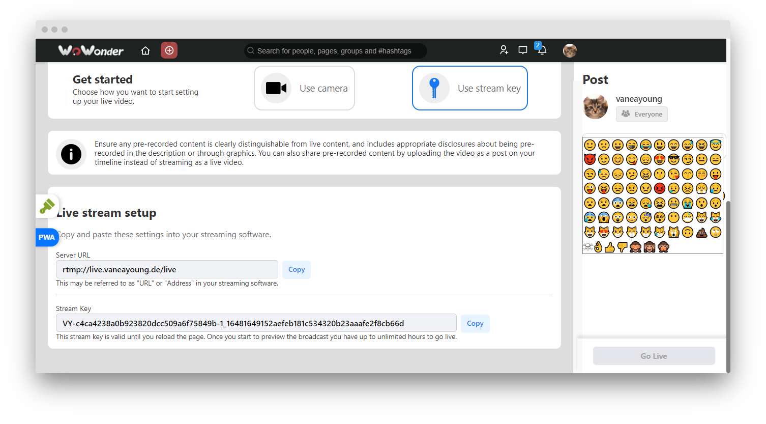 Live Stream plugin WebRTC & RTMP for Wowonder & Sngine Social Network & Playtube - 49