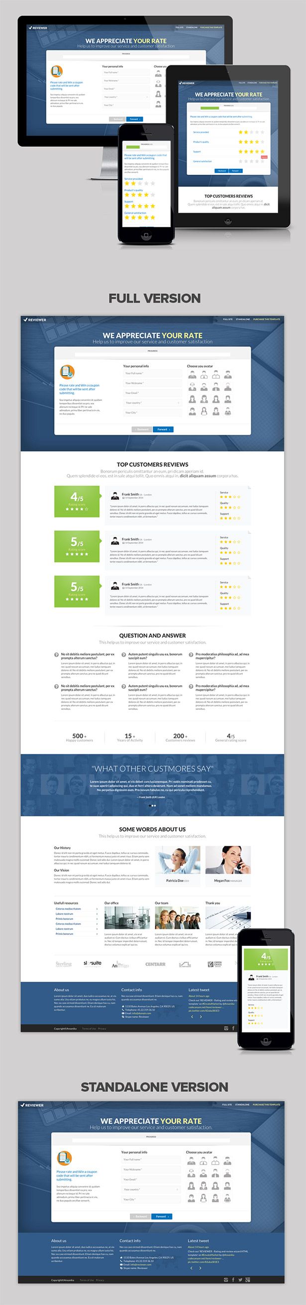REVIEWER - Rating and Review Wizard HTML Template - 7
