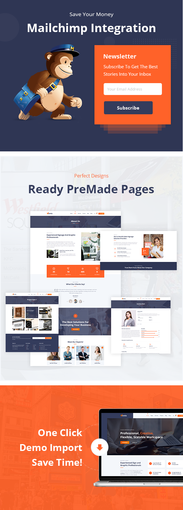 vemlo signage WordPress Theme