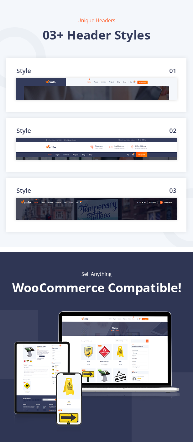 vemlo signage WordPress Theme