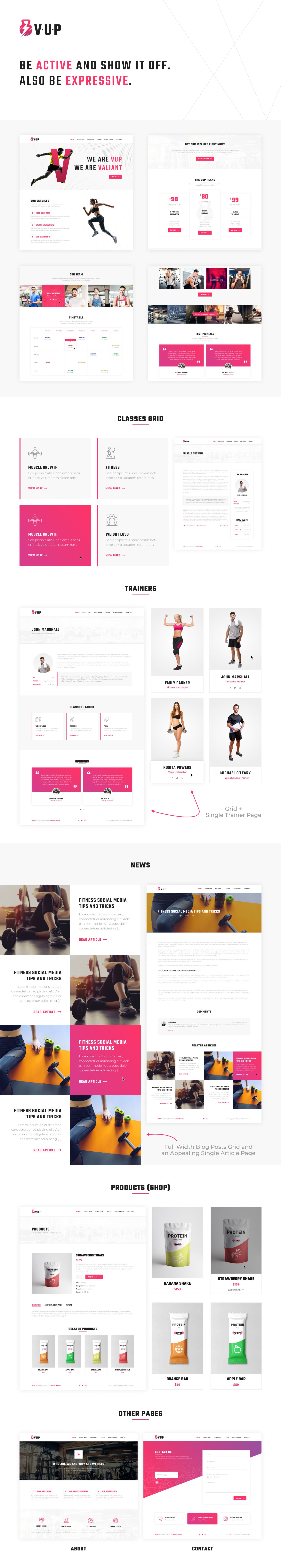 VUP - Fitness Center WordPress Theme - 1