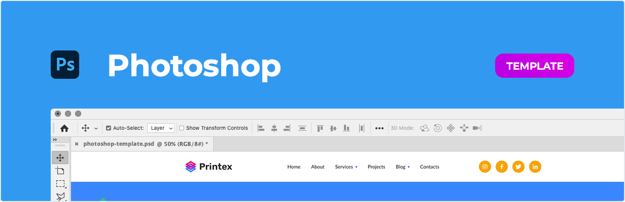 Printex – Printing Company Template for Adobe Photoshop
