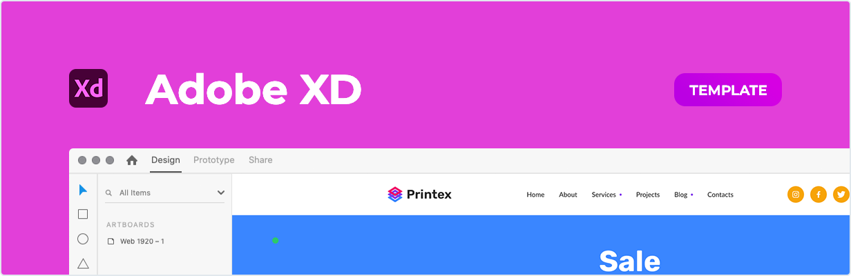 Printex – Printing Company Template for Adobe XD