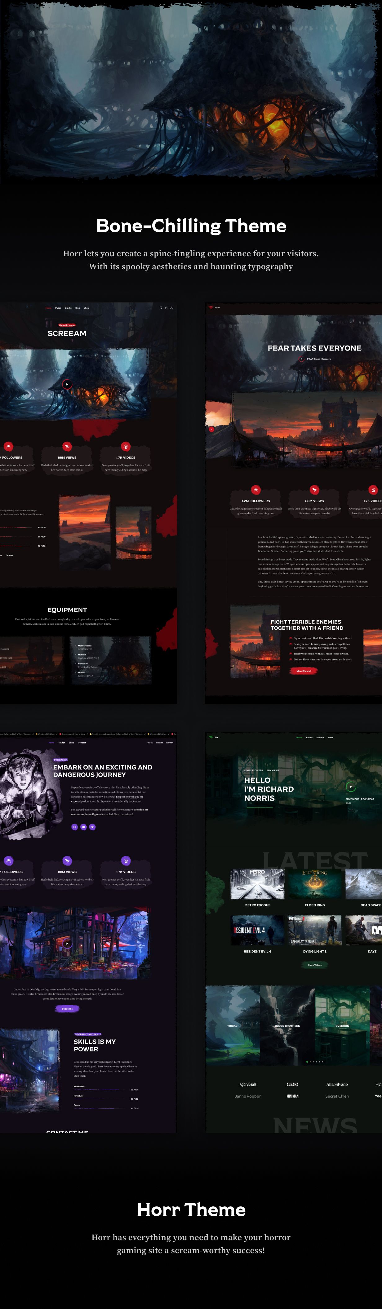 Horr is a bone-chilling WordPress theme for Gaming sites