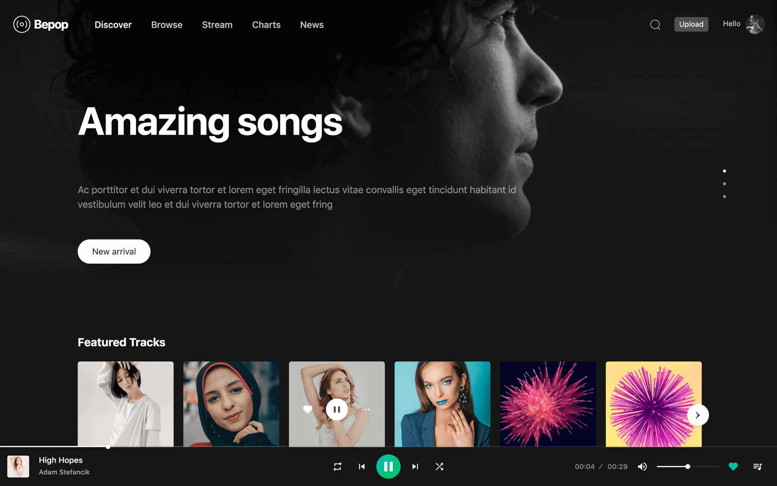 Bepop - Non-stop Music WordPress Theme - 1