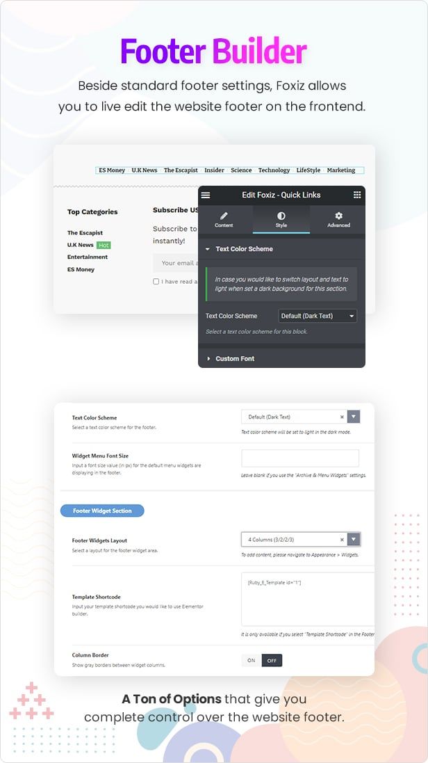 foxiz wordpress newspaper and magazine theme footer