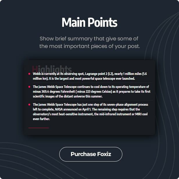 foxiz wordpress newspaper and magazine theme main points