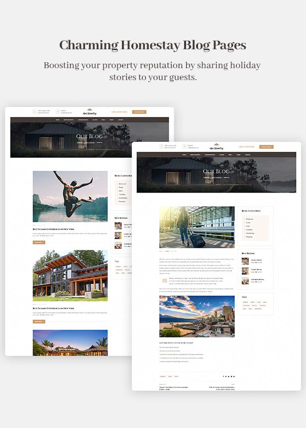 Ami Homestay Resort WordPress Theme Blogs - Boost Reputation By Stunning Blogs