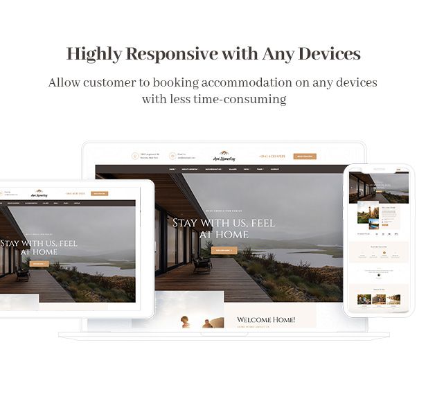 Ami Homestay Hotel Resort WordPress Theme Responsive