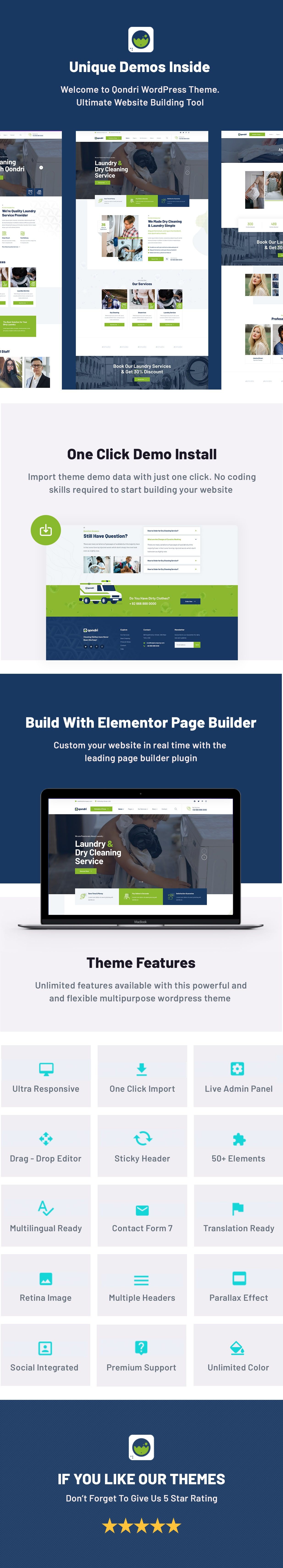 Qondri - Dry Cleaning & Laundry Services Wordpress Theme