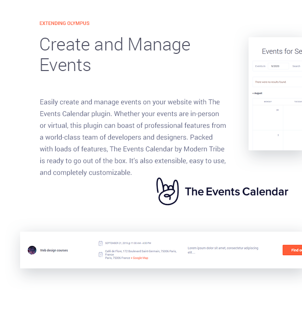 Manage Events with plugin