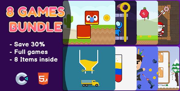 8 Games Bundle #1 - HTML5 Games | Construct 2 & 3    Games