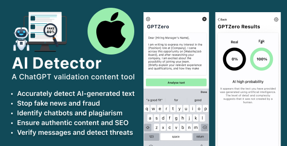 AI Content Detector - A powerful iOS native App that detects content generate by ChatGPT iOS Utilities Mobile 