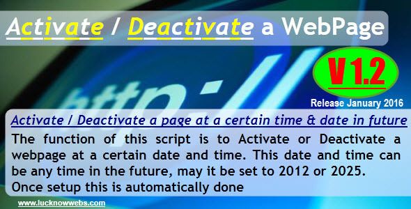 Activate/Deactivate a Webpage  Miscellaneous  