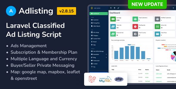 Adlisting - Buy Sell Classified Ads Marketplace Laravel Script    