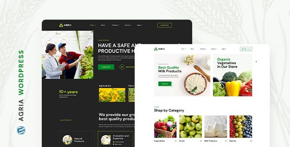 Agria - Agriculture & Farming WordPress Theme WordPress Food, Retail