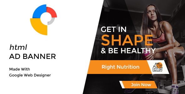 Animated HTML5 Fitness Banners Template    Ad Templates