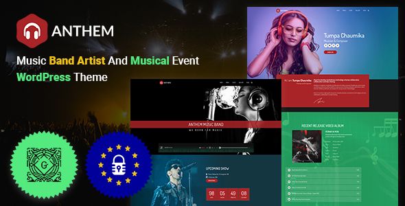 Anthem – Music Band Artist & Musical Event WordPress Theme