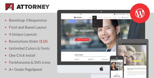 Attorney - Lawyer WordPress Theme    