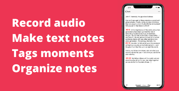 Audio Notes: Voice Recorder iOS Mobile Full Applications