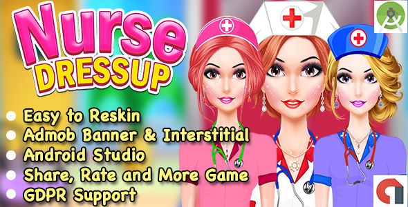 Beautiful Nurse Dress Up Game For Kids + Admob + GDPR + Android Studio + Ready For Publish Android  Mobile Games