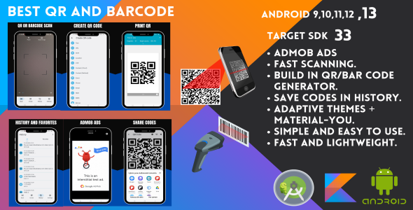 Best Qr and Barcode-Scanner and Generator with Admob Ads Android  Mobile Full Applications
