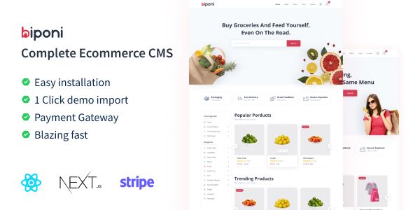 Biponi - Next.js Ecommerce CMS Shopping Carts